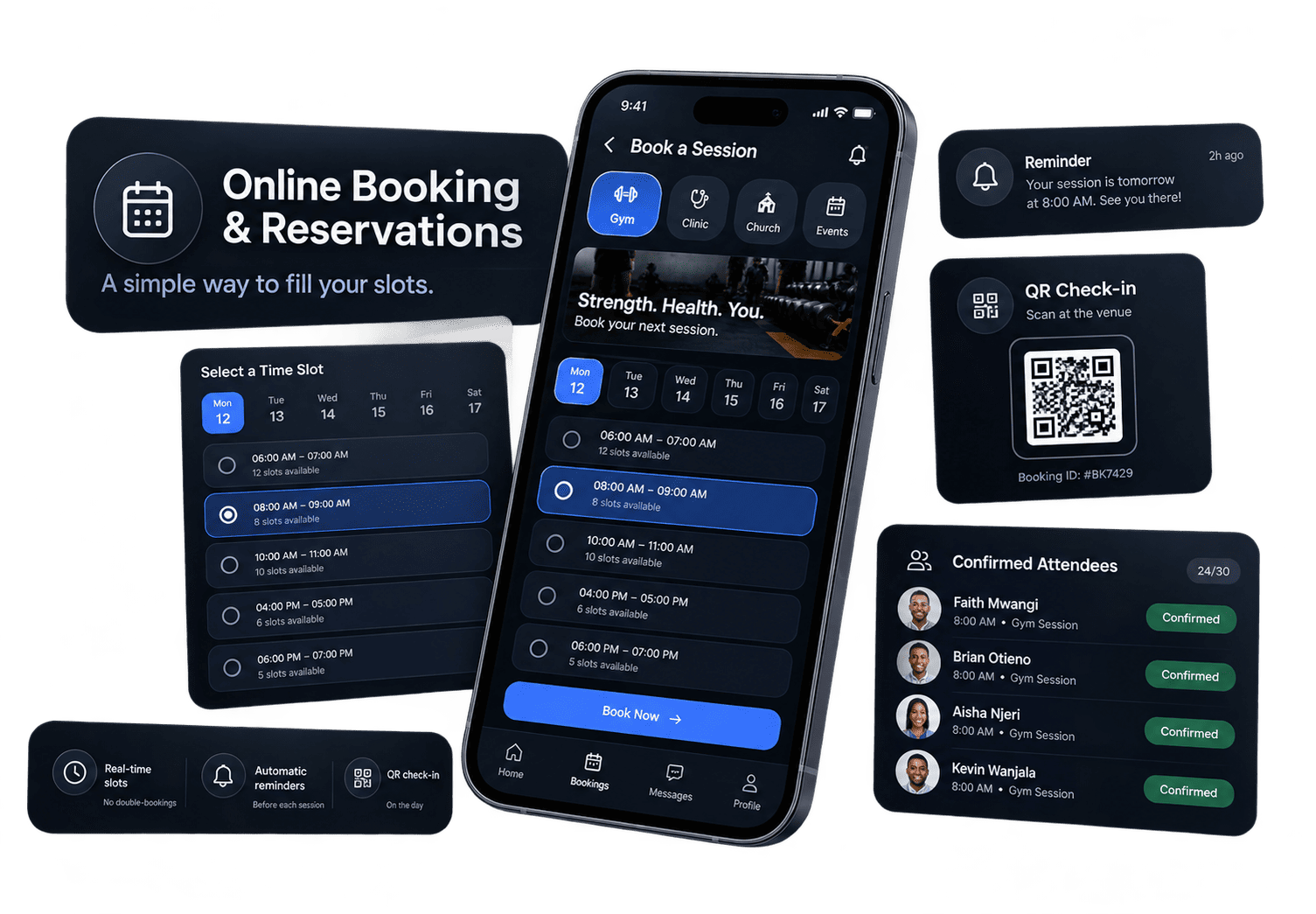 TenaWork bookings preview